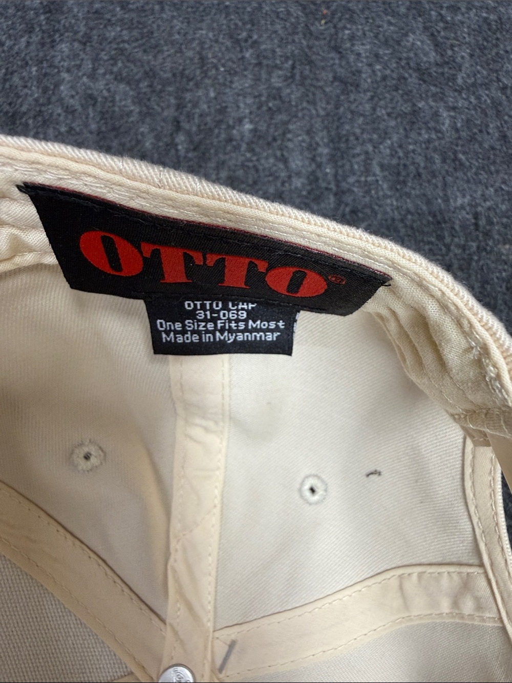 OTTO Black Brim Cream Interior Two-Tone Baseball Cap - Picture 6 of 6